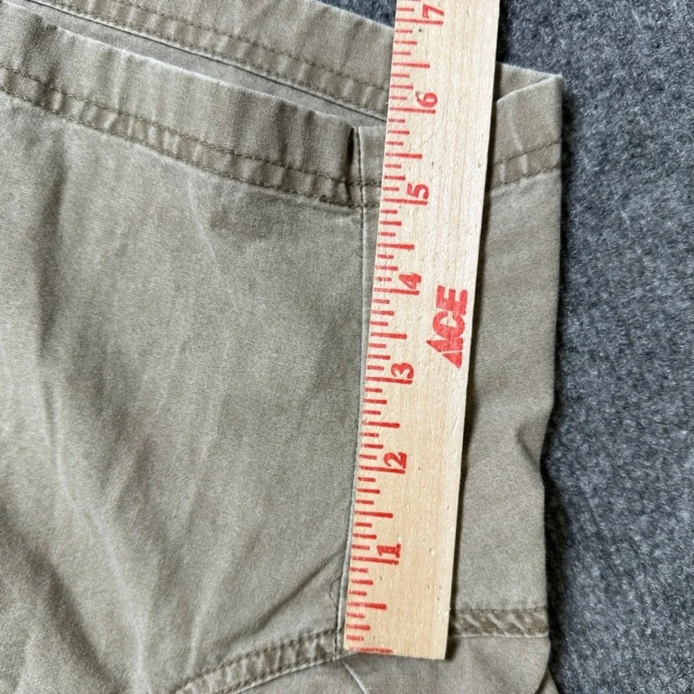 LL Bean Mens Cargo Shorts Khaki Tan Cotton Canvas Elastic Waist 35 224994